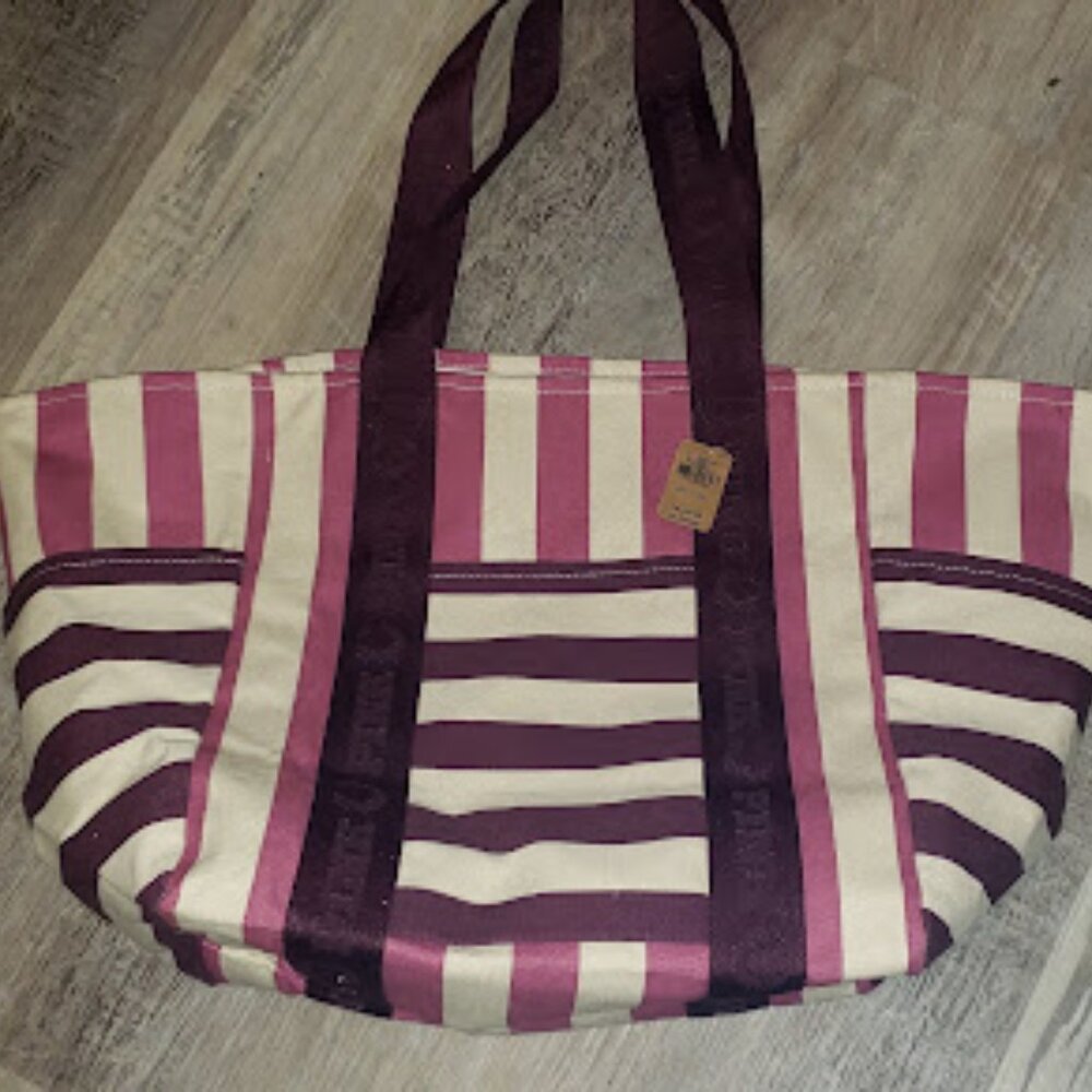 NWT Victoria Secret Purple Stripe Tote